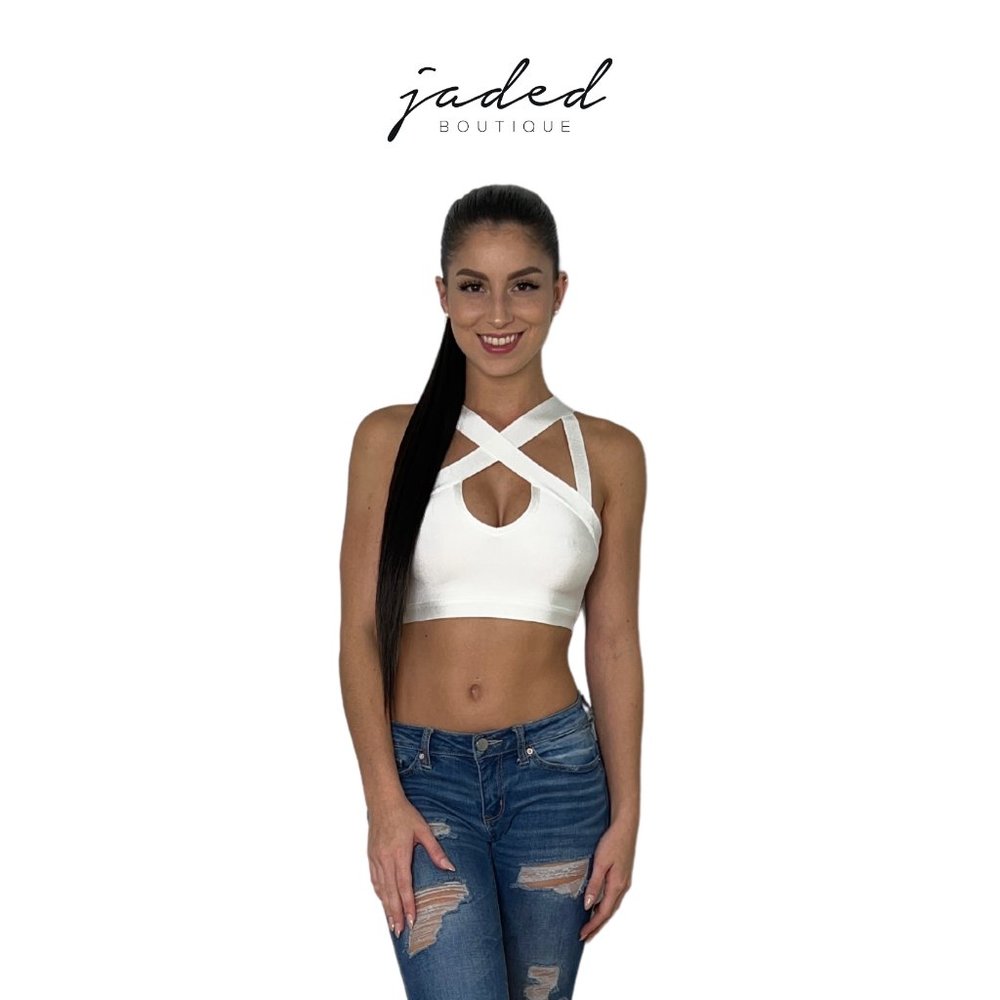 Criss Cross White Crop Top